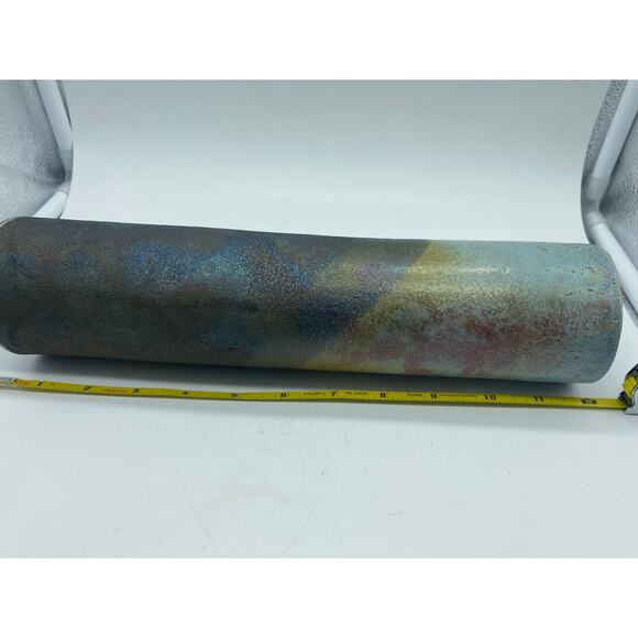 Ann Wallin 12”
Tall Cylindrical Raku Pottery Wall Pocket Vase Signed 12x3 - Picture 6 of 9